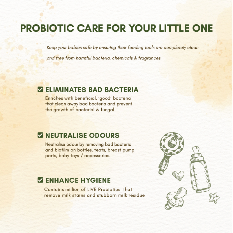 OOMMI Probiotics Baby Laundry 1000ml + Probtioics Baby Bottle & Utensil Cleaner 500ml